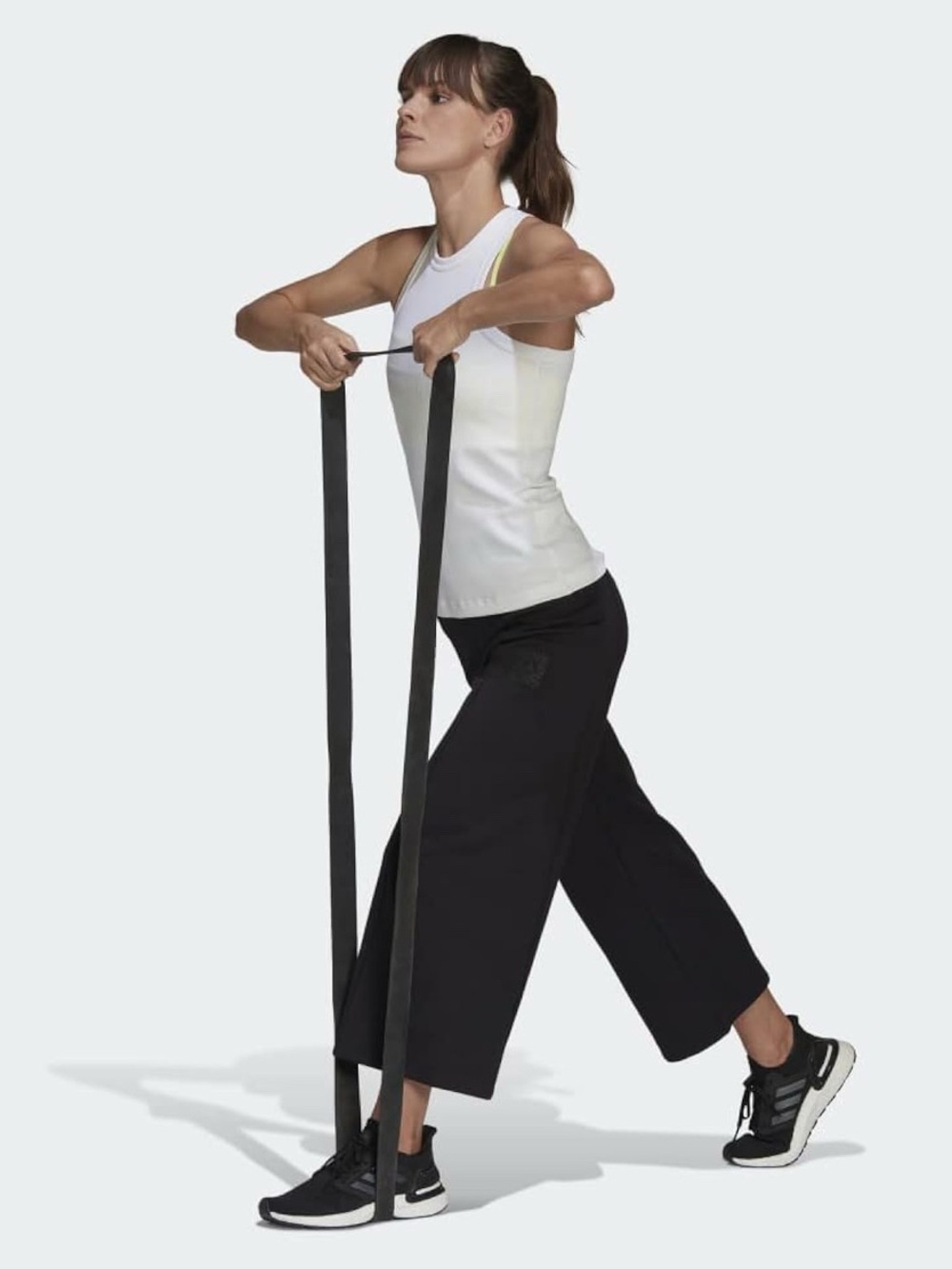 adidas Black Wide-Leg Cropped Pants, NWT